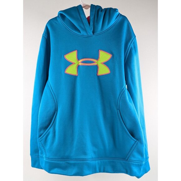 Under Armour Other - Under Armour Youth Boys Size L Blue Hoodie Loose Pullover Sweatshirt Pockets